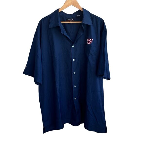 Antigua Washington Nationals Navy Button-Up Shirt XXL - Picture 1 of 12
